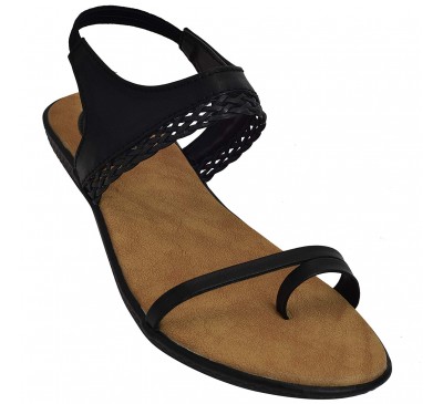  Women's Synthetic Leather Black Color Wedges