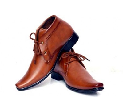 MEN'S TAN SYNTHETIC PARTY FORMAL SHOES